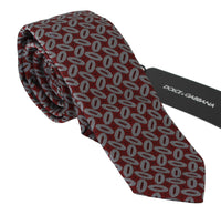 Thumbnail for Elegant Red Printed Silk Neck Tie