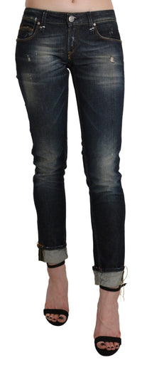 Thumbnail for Chic Dark Blue Skinny Cropped Jeans