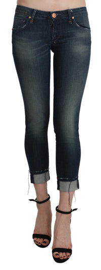 Thumbnail for Chic Blue Washed Skinny Cropped Denim