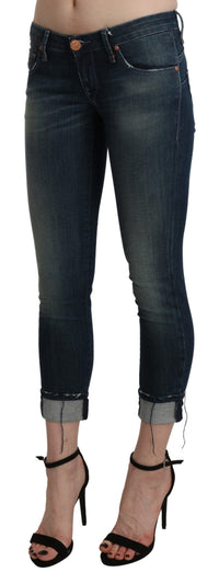 Thumbnail for Chic Blue Washed Skinny Cropped Denim