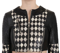 Thumbnail for Chic Biker-Inspired Cropped Leather Jacket