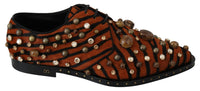 Thumbnail for Tiger Pattern Crystal Embellished Flats