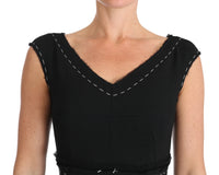Thumbnail for Elegant Black Sheath Wool Dress