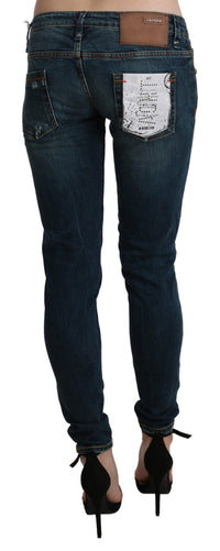 Thumbnail for Sleek Low Waist Skinny Denim - Blue Washed