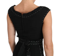 Thumbnail for Elegant Black Sheath Wool Dress