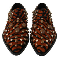 Thumbnail for Tiger Pattern Crystal Embellished Flats