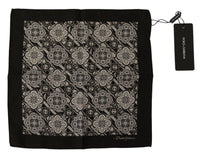 Thumbnail for Black Patterned DG Printed Square Handkerchief Scarf