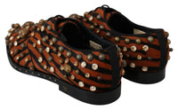Thumbnail for Tiger Pattern Crystal Embellished Flats