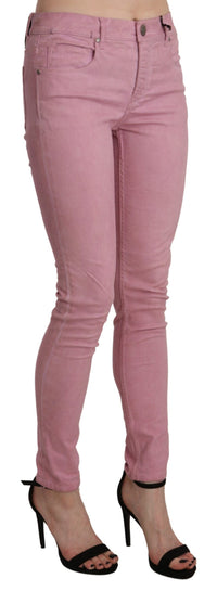 Thumbnail for Chic Pink Mid Waist Skinny Jeans