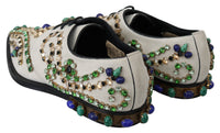 Thumbnail for Elegant White Suede Dress Flats with Crystals