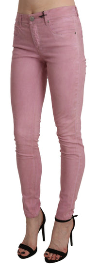 Thumbnail for Chic Pink Mid Waist Skinny Jeans