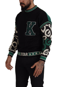 Thumbnail for Regal Crewneck Pullover Sweater - Black & Green