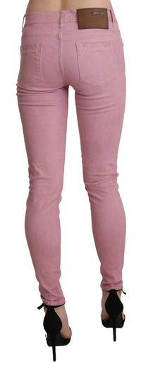 Thumbnail for Chic Pink Mid Waist Skinny Jeans