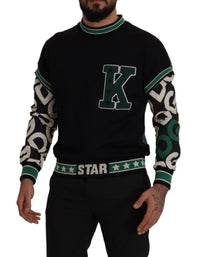 Thumbnail for Regal Crewneck Pullover Sweater - Black & Green