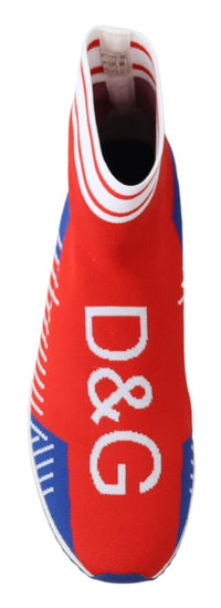 Thumbnail for Blue Red Sorrento Logo Sneakers Socks Shoes