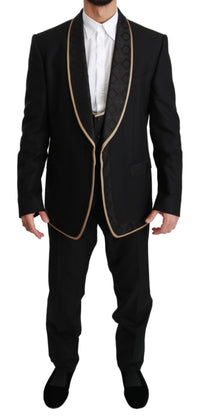 Thumbnail for Elegant Black Silk-Blend 3 Piece Suit