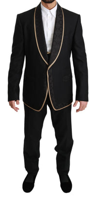 Thumbnail for Elegant Black Silk-Blend 3 Piece Suit