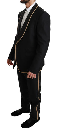 Thumbnail for Elegant Black Silk-Blend 3 Piece Suit