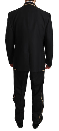 Thumbnail for Elegant Black Silk-Blend 3 Piece Suit