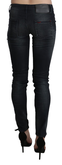 Thumbnail for Elegant Low Waist Skinny Black Jeans