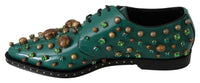 Thumbnail for Emerald Leather Dress Shoes with Crystal Accents