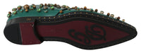 Thumbnail for Emerald Leather Dress Shoes with Crystal Accents