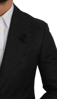 Thumbnail for Elegant Black Crystal-Embellished Two-Piece Suit