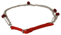 Thumbnail for Elegant Floral Rose Waist Belt in Vibrant Red