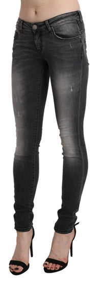 Thumbnail for Sleek Low Waist Skinny Denim in Black Wash