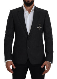 Thumbnail for Elegant Gray Single Breasted Wool Blazer