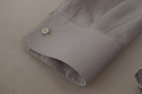 Thumbnail for Elegant Grey Slim Fit Linen Shirt