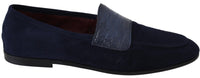 Thumbnail for Elegant Blue Suede Leather Loafers
