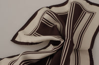 Thumbnail for Silk Striped Brown Square Men's Scarf