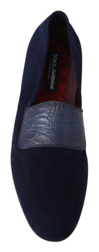 Thumbnail for Elegant Blue Suede Leather Loafers