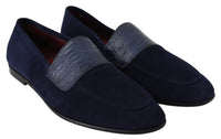 Thumbnail for Elegant Blue Suede Leather Loafers