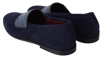 Thumbnail for Elegant Blue Suede Leather Loafers
