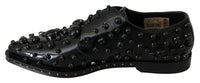 Thumbnail for Elegant Black Crystal Leather Dress Shoes