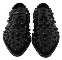 Thumbnail for Elegant Black Crystal Leather Dress Shoes