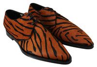 Thumbnail for Tiger Pattern Dress Shoes with Pony Hair