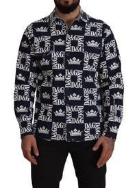 Thumbnail for Elegant Slim Fit Blue Crown Shirt
