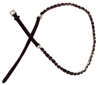 Thumbnail for Crystal-Embellished Purple Leather Belt