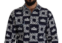 Thumbnail for Elegant Slim Fit Blue Crown Shirt