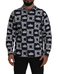 Thumbnail for Elegant Slim Fit Blue Crown Shirt