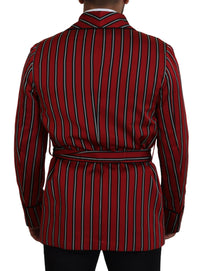 Thumbnail for Elegant Red Striped Long Robe Luxury Wear