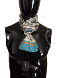 Thumbnail for Multicolor Seashells DG Print Silk Shawl Fringe Scarf
