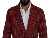 Thumbnail for Elegant Red Striped Long Robe Luxury Wear