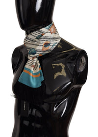 Thumbnail for Multicolor Seashells DG Print Silk Shawl Fringe Scarf