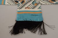 Thumbnail for Multicolor Seashells DG Print Silk Shawl Fringe Scarf