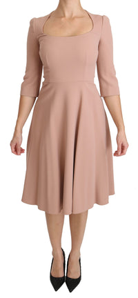 Thumbnail for Elegant Light Pink A-Line Knee Length Dress