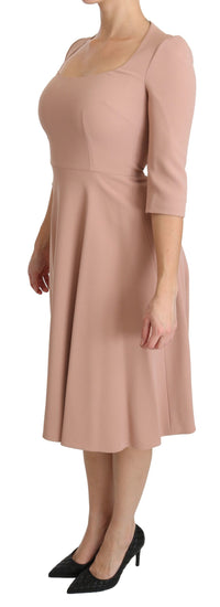 Thumbnail for Elegant Light Pink A-Line Knee Length Dress